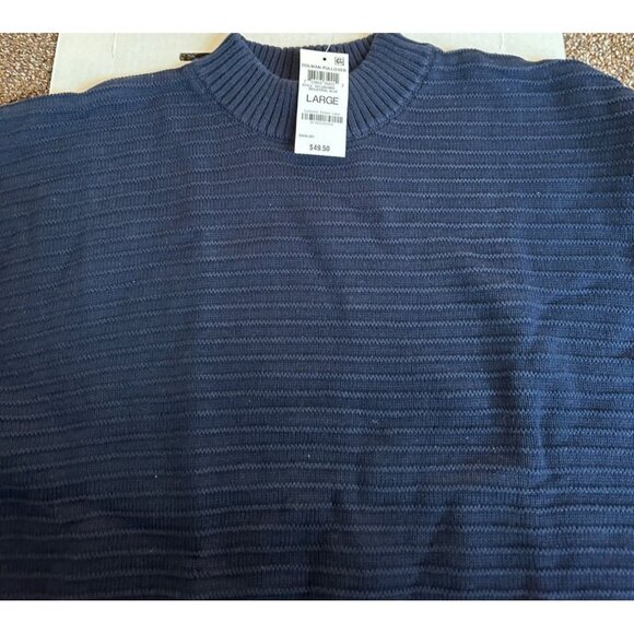 Style & Co Cotton Dolman Pullover  Cotton Mock Neck Sweater Blue Large  Sku 2039 - Picture 4 of 4